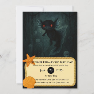 Dark Abyss Axolotl Geburtstag Einladung