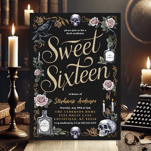 Dark Academia 16 . Geburtstag Geburtstag Einladung