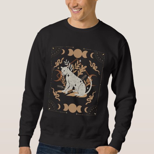 Dark Academia Aesthetic Celestial Boho Tarot Leopa Sweatshirt (Vorderseite)