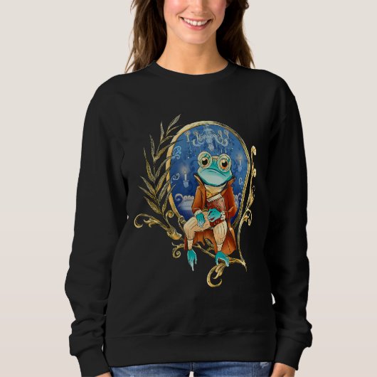 Dark Academia Aesthetic Frog Wizard Witchy Vintage Sweatshirt (Vorderseite)
