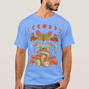 Dark Academia Aesthetic Mystic Mushrooms Moon Taro T-Shirt