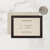 Dark Academia Archivist Graduation Gift Insert Mitteilungskarte (Vorderseite/Rückseite Beispiel)