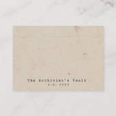 Dark Academia Archivist Graduation Gift Insert Mitteilungskarte (Rückseite)