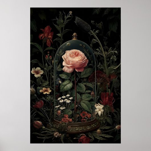 Dark Academia Art Prints, Gothic Cat Butterfly Poster (Vorne)