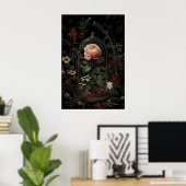 Dark Academia Art Prints, Gothic Cat Butterfly Poster (Heimbüro)