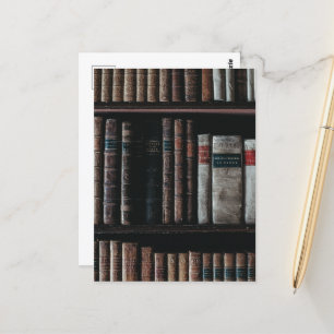Dark Academia Ästhetik Bücherregal Postkarte