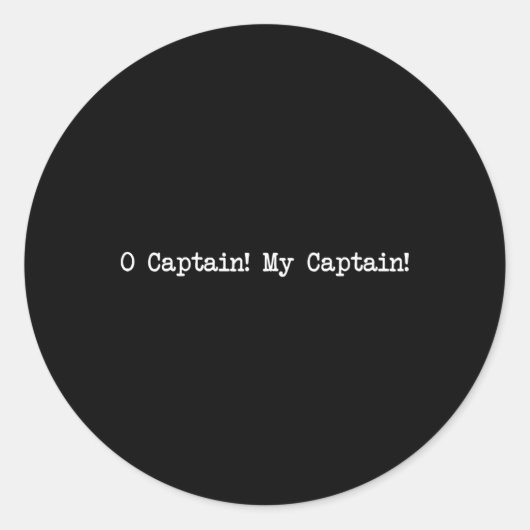 Dark Academia Ästhetik Oh Captain Runder Aufkleber (Vorderseite)