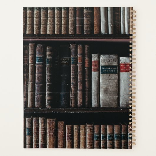 Dark Academia Ästhetische Bibliothek Planer (Rückseite)