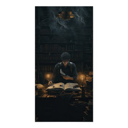 Dark Academia Ästhetische Gotische Bibliothek Akad Poster (Vorderseite)