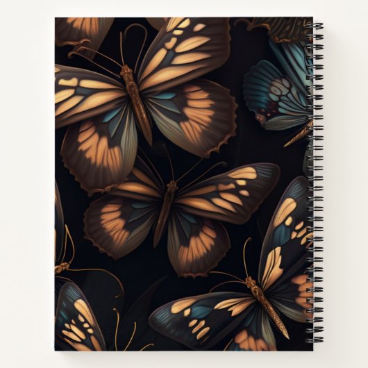 Dark Academia Ästhetische Schmetterlingsbezeichnun Notizblock (Rückseite)