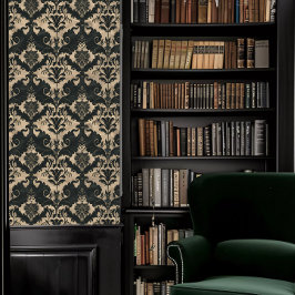 Dark Academia Black and Beige Decorative Tapete