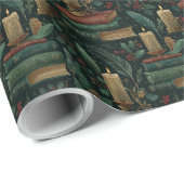 Dark Academia Book Lover Wrapping Paper Geschenkpapier (Rolleneckpunkt)