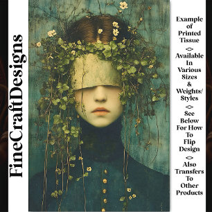 Dark Academia Botanic Abbildung BD8 Decoupage Seidenpapier