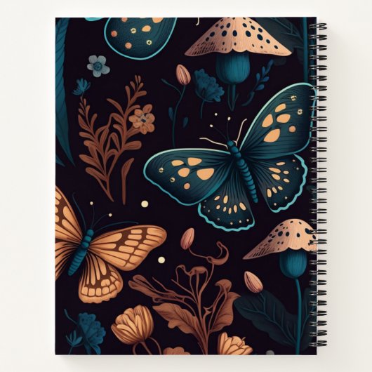 Dark Academia Butterfly Ästhetik Name Sentiment Notizblock (Rückseite)