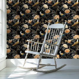 Dark Academia Chinoiserie Style Blumengestelle Tapete