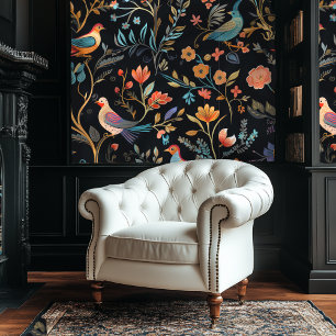 Dark Academia Colorful Chinoiserie Style Wallpaper Tapete