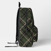 Dark Academia Dark Spruce Green Kariert Bedruckter Rucksack (Links)