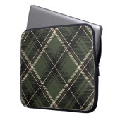 Dark Academia Dark Spruce Green Kariert Laptopschutzhülle (Vorderseite Links)