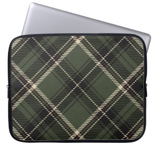 Dark Academia Dark Spruce Green Kariert Laptopschutzhülle