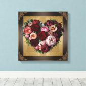 Dark Academia Floral Heart Art Leinwanddruck (Insitu (Holzboden))