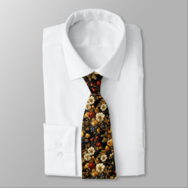 Dark Academia Floral Krawatte