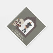 Dark Academia Foto Graduation Party Serviette (Ecke)