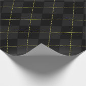 Dark Academia Gold Lace Diamond Muster (schwarz) Geschenkpapier (Ecke)