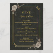 Dark Academia Gothic Elegant Wedding Menu Menükarte (Vorderseite)