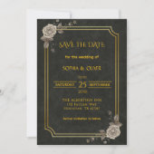 Dark Academia Gothic Elegant Wedding Save the Date (Vorderseite)