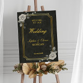 Dark Academia Gothic Elegant Wedding Welcome Sign Poster