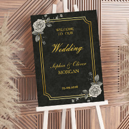 Dark Academia Gothic Elegant Wedding Welcome Sign Poster