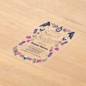 Dark Academia Gothic Gold Floral Sweet 16 Acryleinladungen (Ablage )