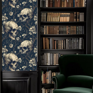 Dark Academia Gray Skulls Tapete