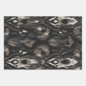 Dark Academia Ikat Modernes Wrapping Paper Geschenkpapier Set (Vorderseite 3)