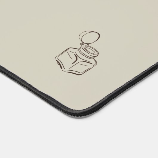 Dark Academia Ink Pot – Minimalist Vintage Library Schreibtischunterlage (Ecke)