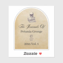 Dark Academia Journal Buchzeichen Sticker