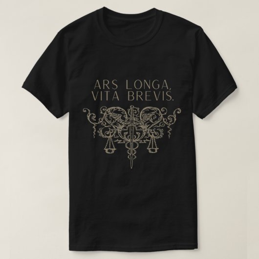 Dark Academia Latin, Art is Long, Life is Kurz Sw T-Shirt (Design vorne)