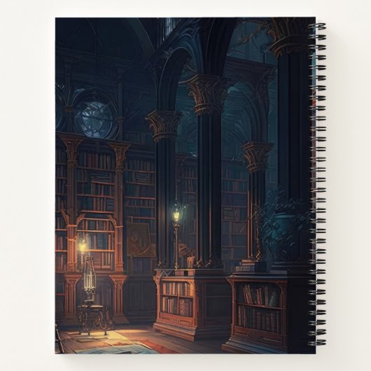 Dark Academia Library Books Vibes Name Sentiment Notizblock (Rückseite)