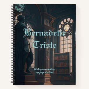 Dark Academia Library Books Vibes Name Sentiment Notizblock