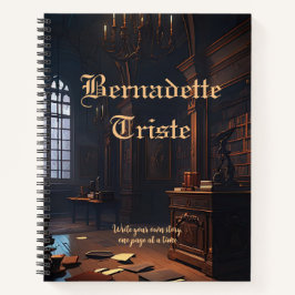 Dark Academia Library Books Vibes Name Sentiment Notizblock