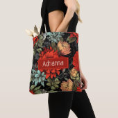 Dark Academia Maximalist Red Dahlia Floral Tasche (Von Nahem)