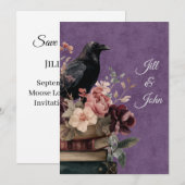 Dark Academia Mystic Raven Save the Date (Vorne/Hinten)