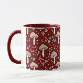Dark Academia Plum Red Fungi Seamless Luxury Tasse (Links)