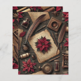 Dark Academia Poinsettia Desk Scrapbook
