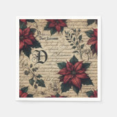 Dark Academia Poinsettia Parchupage Serviette (Vorderseite)