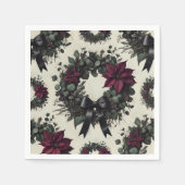 Dark Academia Poinsettias Wreaths Decoupage Paper Serviette (Vorderseite)
