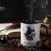 Dark Academia Raven Floral Moody Gothic Tasse