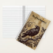 Dark Academia Raven Vintage Script Notizblock (Innen)