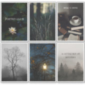 Dark Academia Reading Aesthetic Sticker Sheet (Vorderseite)