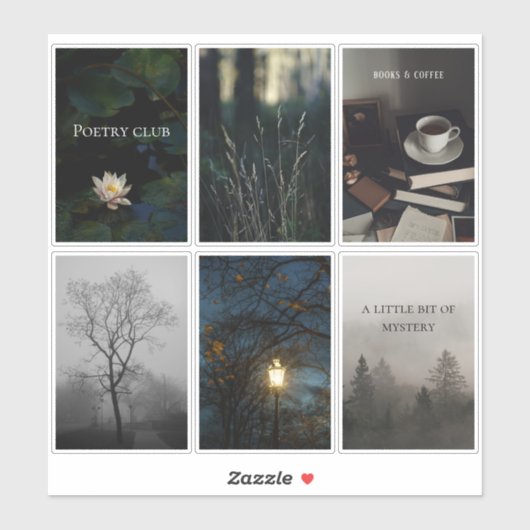 Dark Academia Reading Aesthetic Sticker Sheet (Blatt)